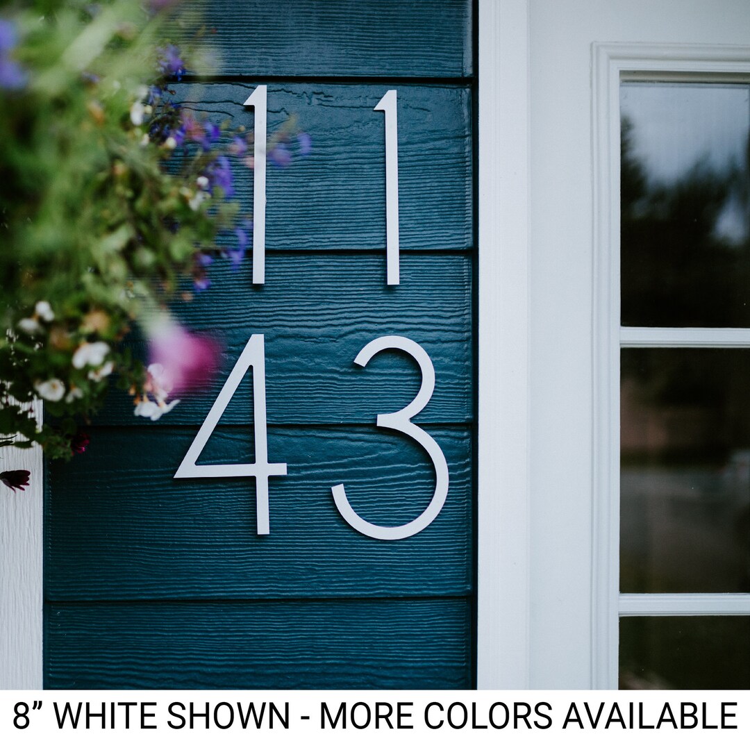 THIN MODERN White House Numbers for Large Address Numbers Etsy