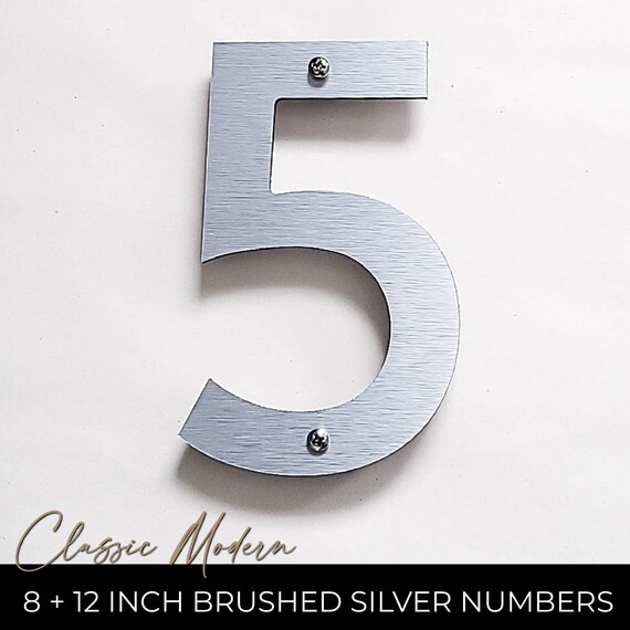 CLASSIC MODERN Silver House Numbers for Addresses Etsy