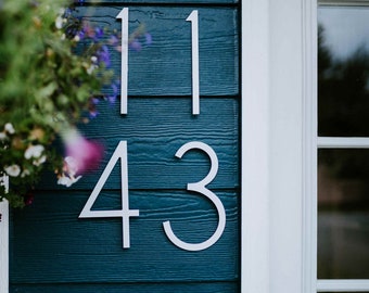 THIN MODERN White House Numbers for large Address Numbers