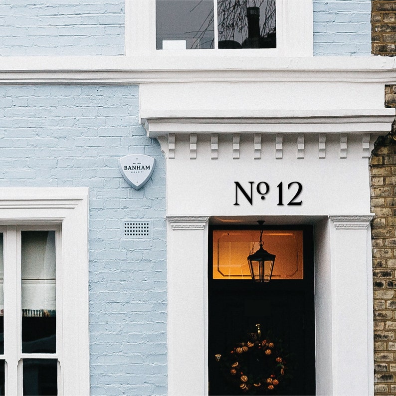 Add the ROMAN SERIF No. sign letters to your house numbers for an historic and tradition address number sign.