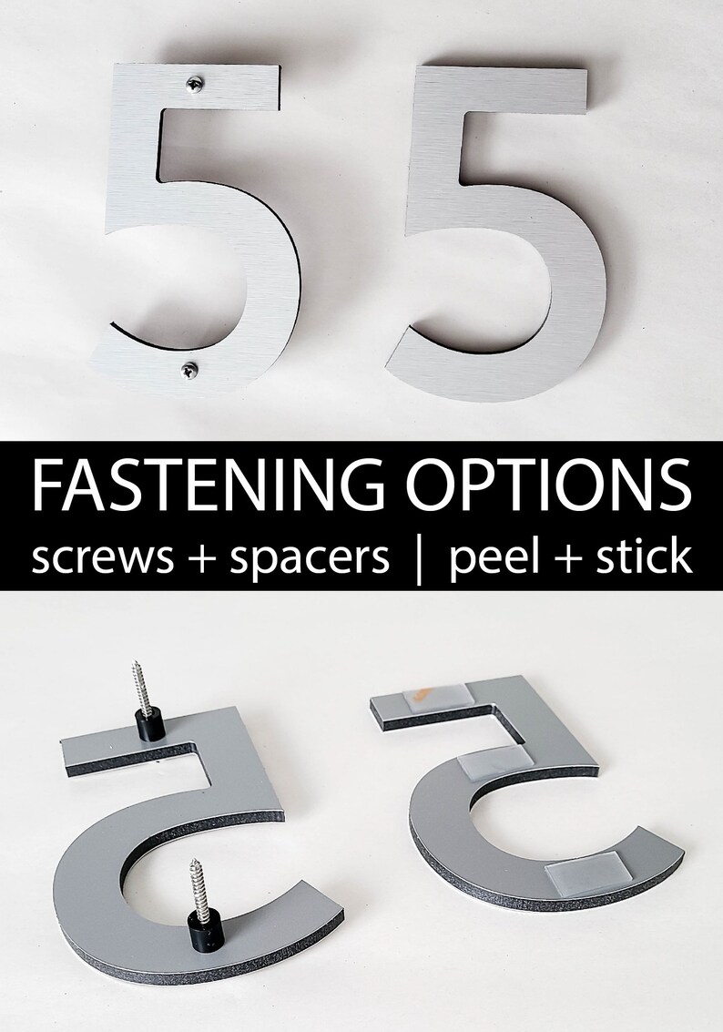 CLASSIC MODERN Silver House Numbers for Addresses Etsy