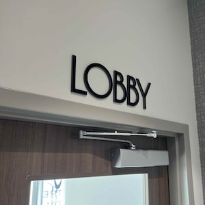THIN MODERN black sign letters for office door signs and personalized interior decor