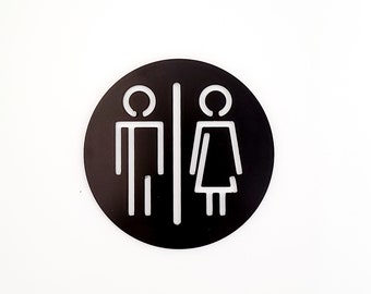 Bathroom Door Signs for all gender public washrooms