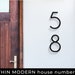 Large Modern Black House Numbers, 8 inch, 12 inch, Address Numbers, Door numbers 
