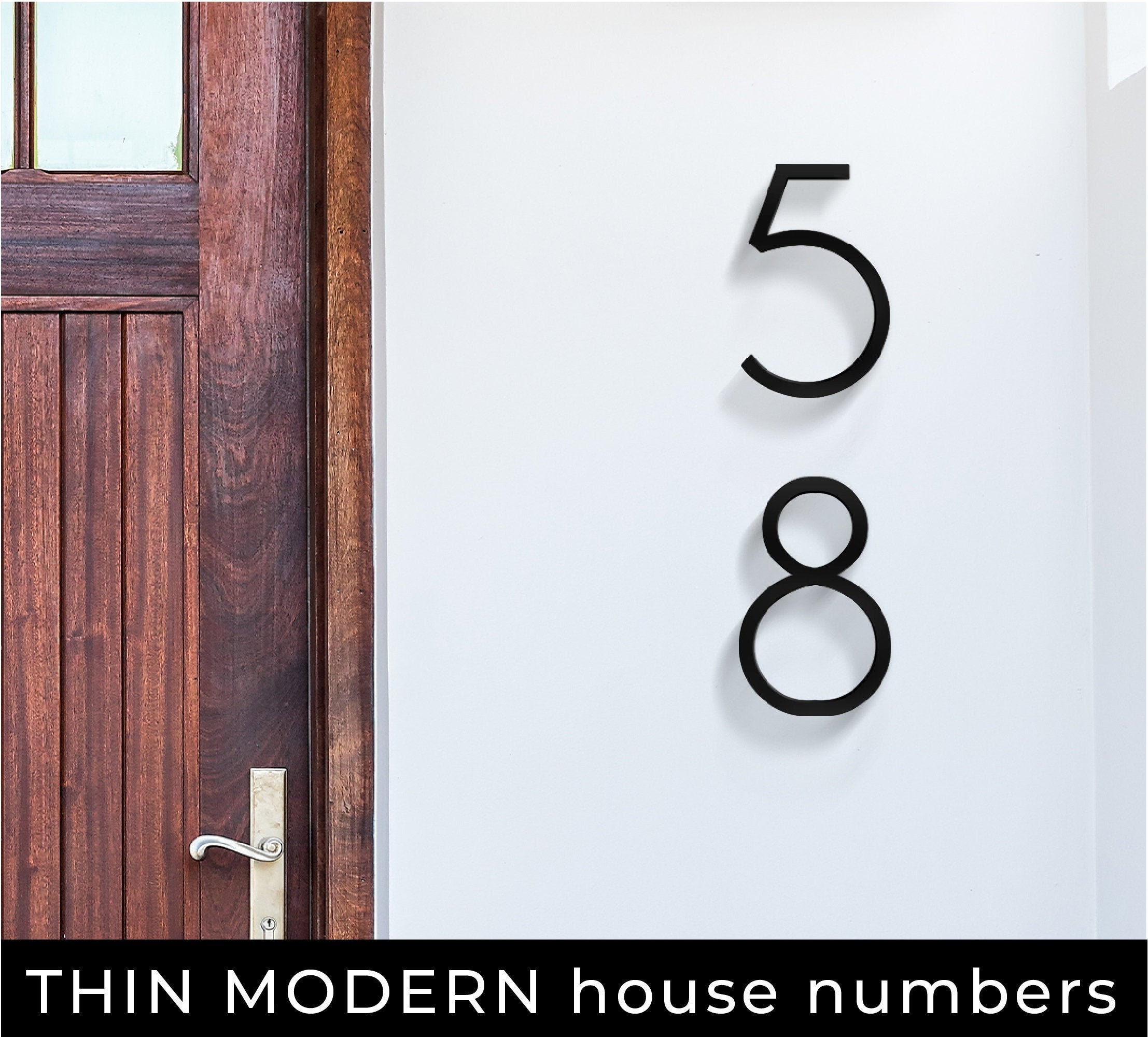 3 Inch Black Modern House Numbers Mailbox Numbers 0-9 3D Self-Adhesive  Street Door Home Address Metal Numbers for Outside or Inside Signs Easy  Install (Black-5) - Yahoo Shopping