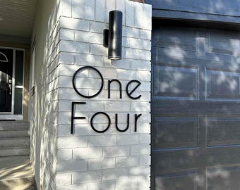 THIN MODERN black sign letters for street address signs and house numbers in 3D