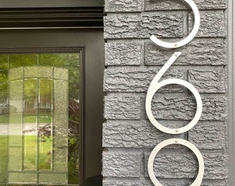 THIN MODERN Silver House Numbers and Letters for Modern addresses