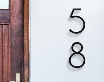 Large Modern Black House Numbers, 8 inch, 12 inch, Address Numbers, Door numbers