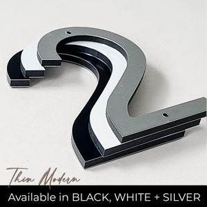 THIN MODERN house numbers are available in Black, Brushed Silver, and White colors. Each color has a separate listing in the shop.