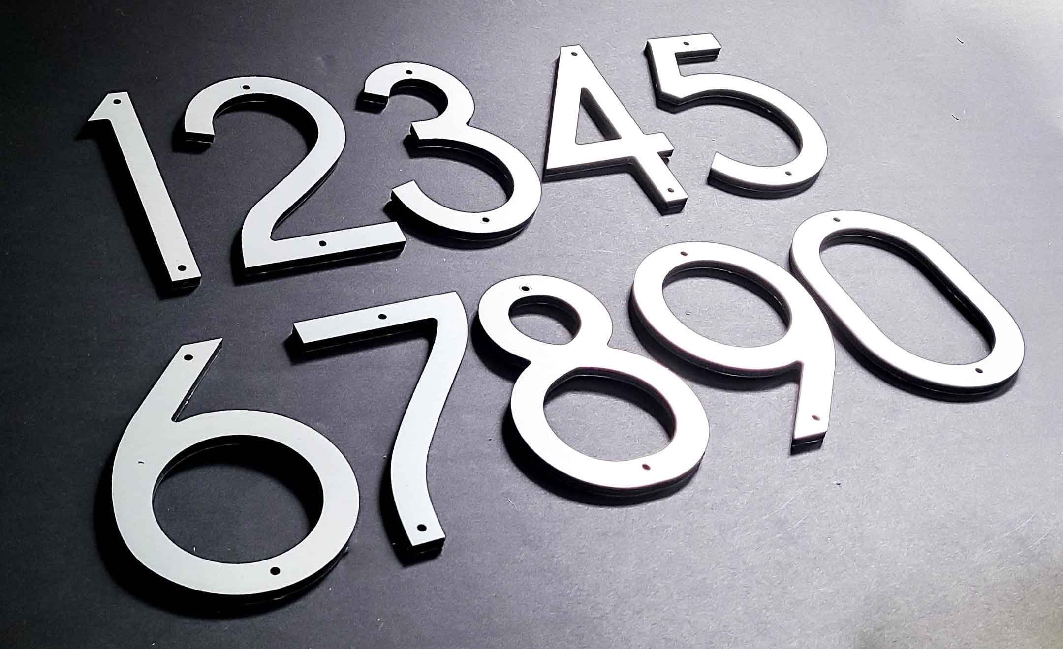 THIN MODERN 5 inch Silver House Numbers Letters Etsy