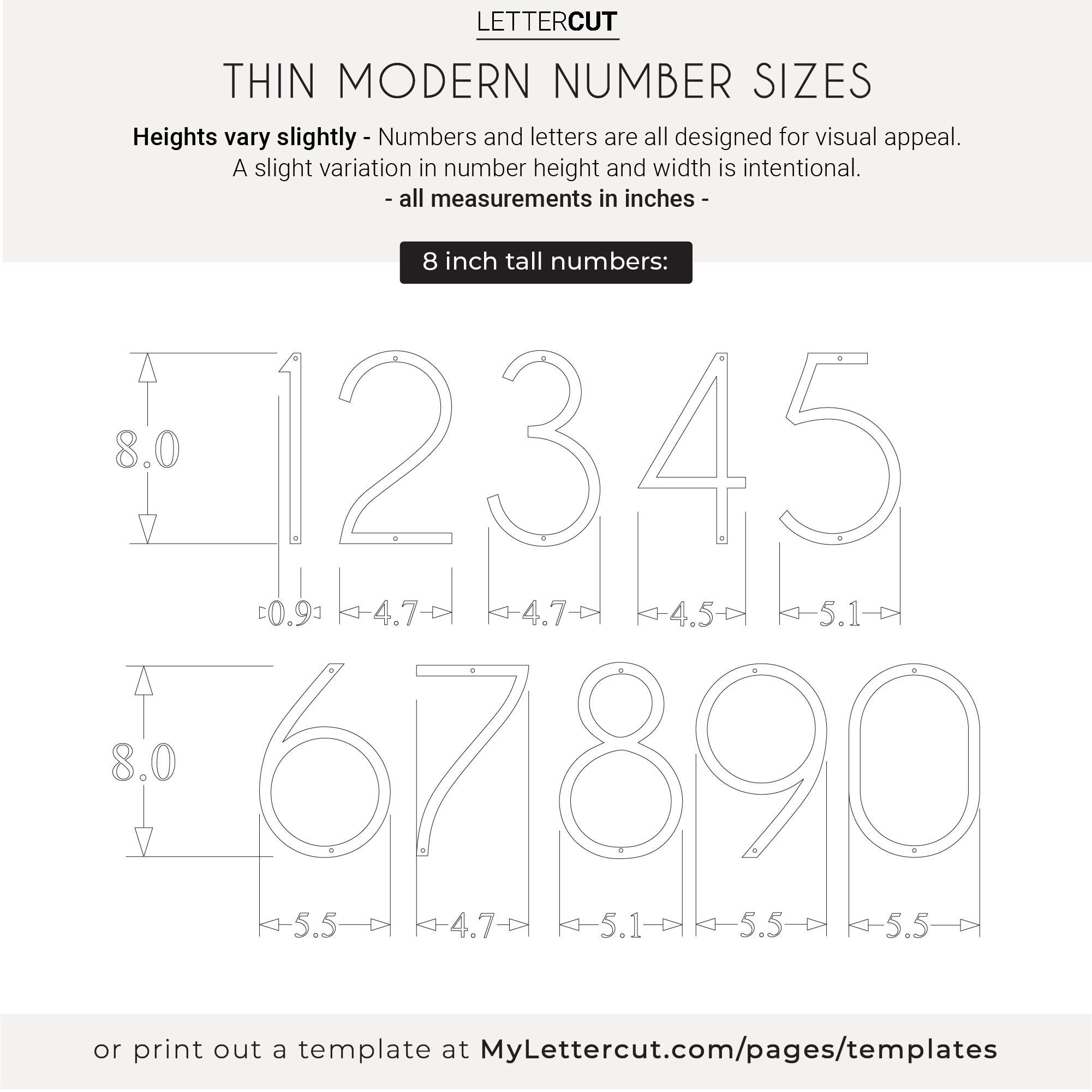 8" Floating Large Black House Numbers – Stainless Steel Address Numbers For Outside, Semi-Matte Powder Coated, Easy Install With Template & Hardware