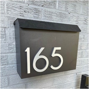 FIN MODERNE, 5 pouces argent chiffres de maison + lettres