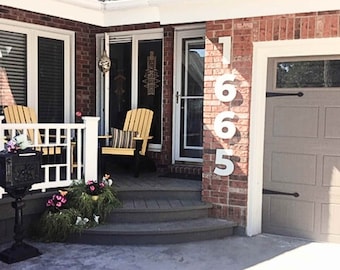Bold White House Numbers, 8 inch, 12 inch,  Modern Address Numbers
