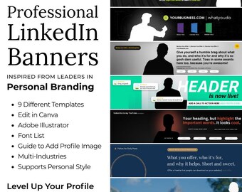 Professional LinkedIn Banner Templates | Canva Banner + Adobe Illustrator for Business and Personal Branding Credibility