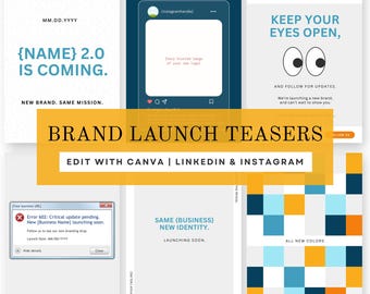 Animated Canva Templates, Brand Launch Teaser (Digital Download)