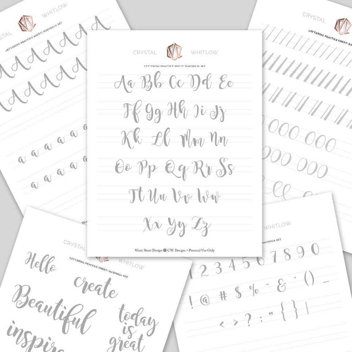 Hand Lettering Bundle Hand Lettering Practice Etsy