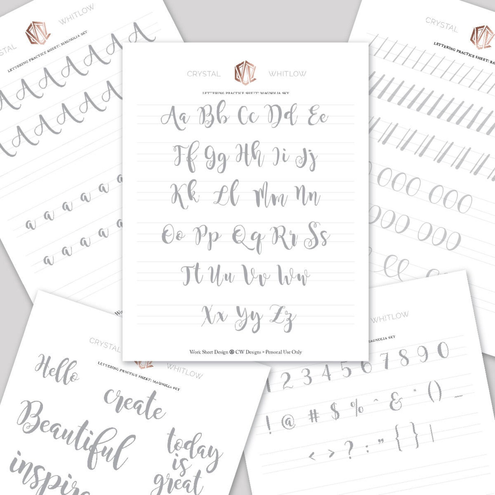 Hand Lettering Bundle Hand Lettering Practice Etsy