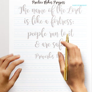20 Bible Verses Hand Lettering Practice Sheets, Calligraphy, Print and ...