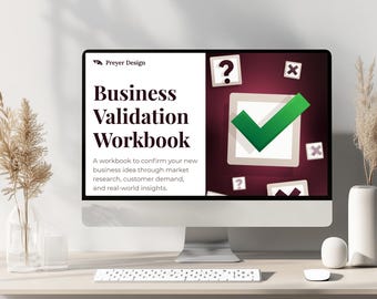 Business Validation Workbook | Printable Planner for Entrepreneurs | Research Your Concept Before You Launch