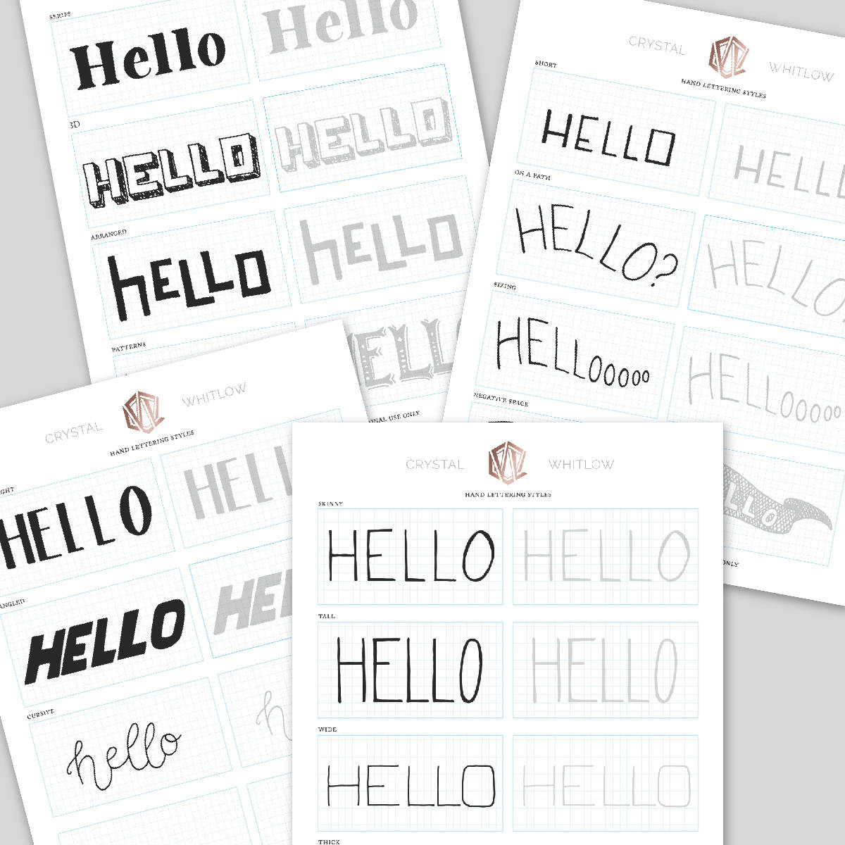 Hand Lettering Bundle Hand Lettering Practice Etsy