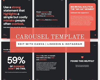 LinkedIn Carousel Editable Canva Template: Common Marketing Mistakes with Writing Prompts, Build Personal Brand with AI Script for Content