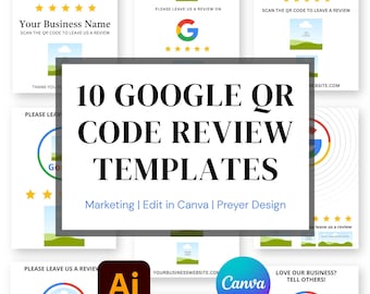 Google Review Sign Template: Minimalist QR Code Request (Canva, 4x6 Printable)