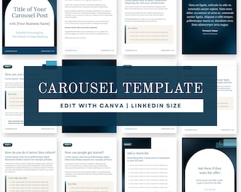 LinkedIn Carousel Canva Template: Editable Social Media Graphics (Digital Download)