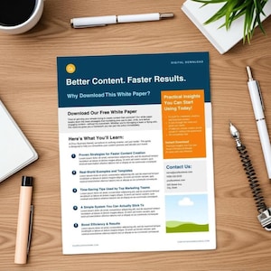 One-Pager White Paper Canva Template, Customizable Sales Sheet, Email Lead Magnet, Instant Download, PDF Template, (Letter & A4)