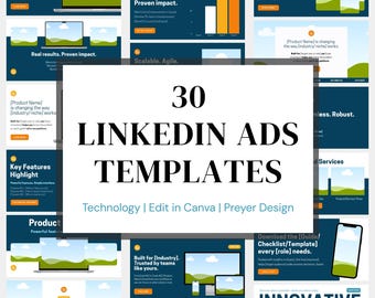LinkedIn Ads Canva Templates: B2B Social Media Marketing (Digital Download)