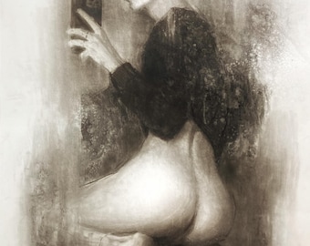 Limited Edition Male Nude Charcoal Art Print – Gabriel