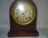 Working antique Seth Thomas mantle clock from mahogany. Refurbished. Refinished, wood, vintage, home decor, accessories.