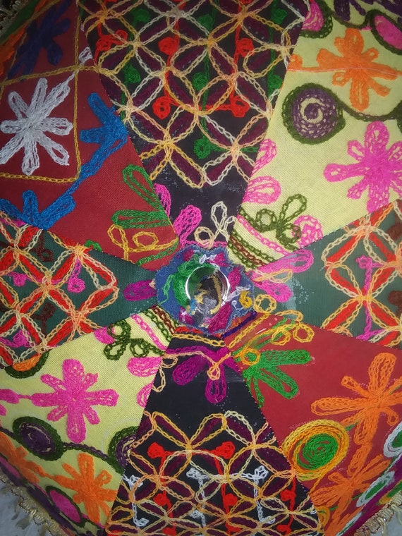 Fabulous, handmade, embroidered umbrella. Fabric.