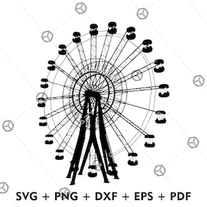 Carousel Ferris Wheel SVG, Ferris Wheel Dxf, Ferris Wheel Png, Ferris Wheel Eps, Ferris Wheel Vector, Carousel Silhouette Svg, Carousel Svg,