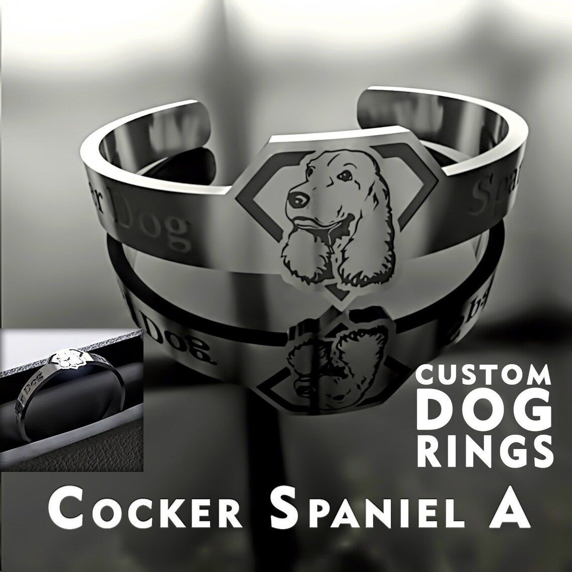 Dog Ring Personalize Ring Custom Ring Two Name Ring Pet Etsy