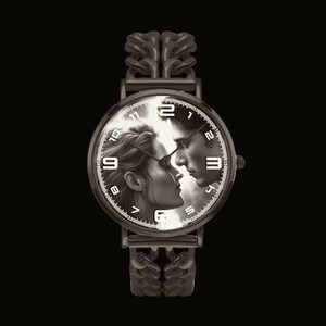 Personalized photo art watch gift for dad husband boyfriend memorial custom wristwatch.
Custom personalized wristwatch with photo art dial and stainless steel bracelet band.
Luxury personalized photo watch with hollow bracelet band and emotional custom design.
Custom memorial and family photo watch gift for him with modern luxury style.