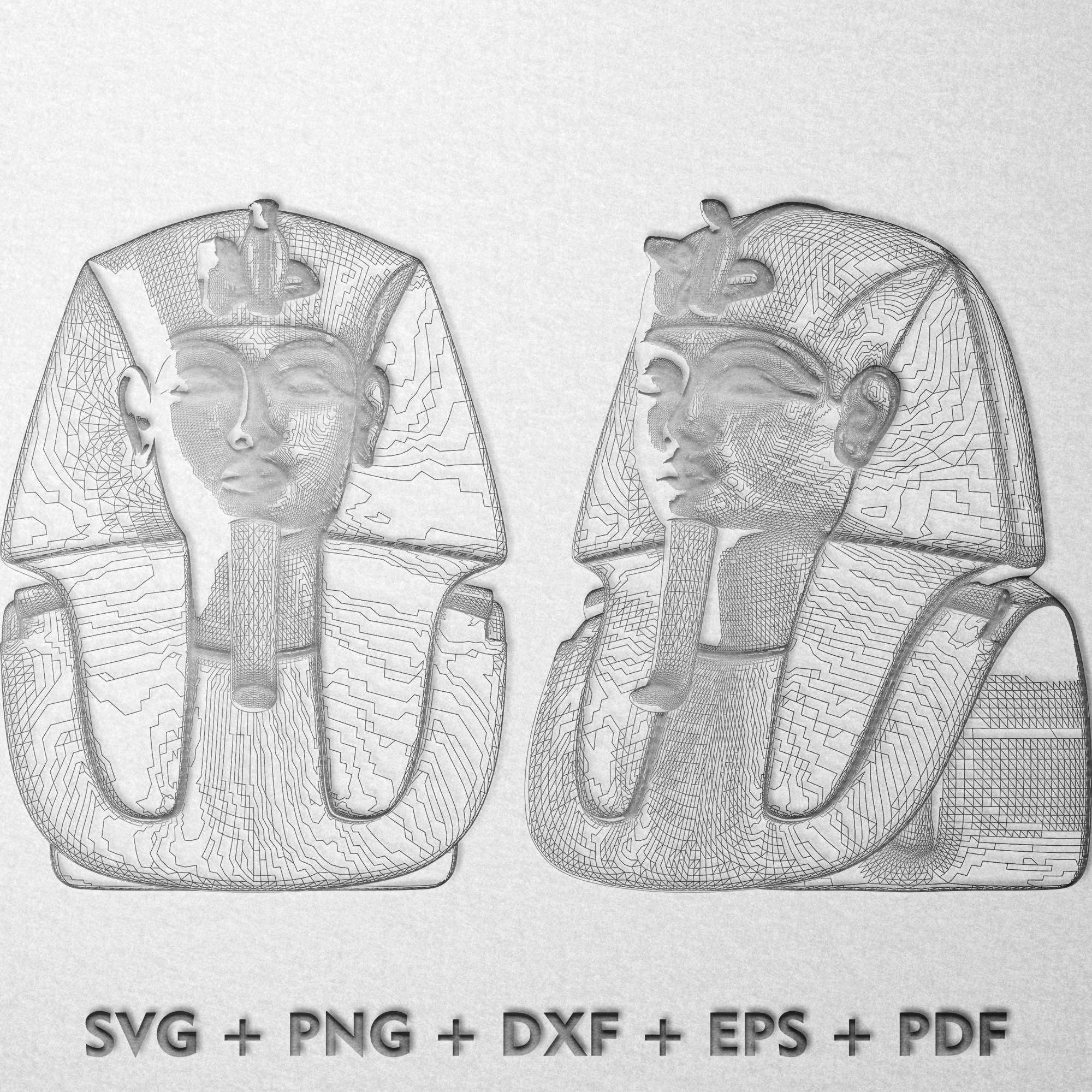 Tutankhamun Sculpture SVG Bundle: King Tut, Pharaoh, Ancient Egypt ...