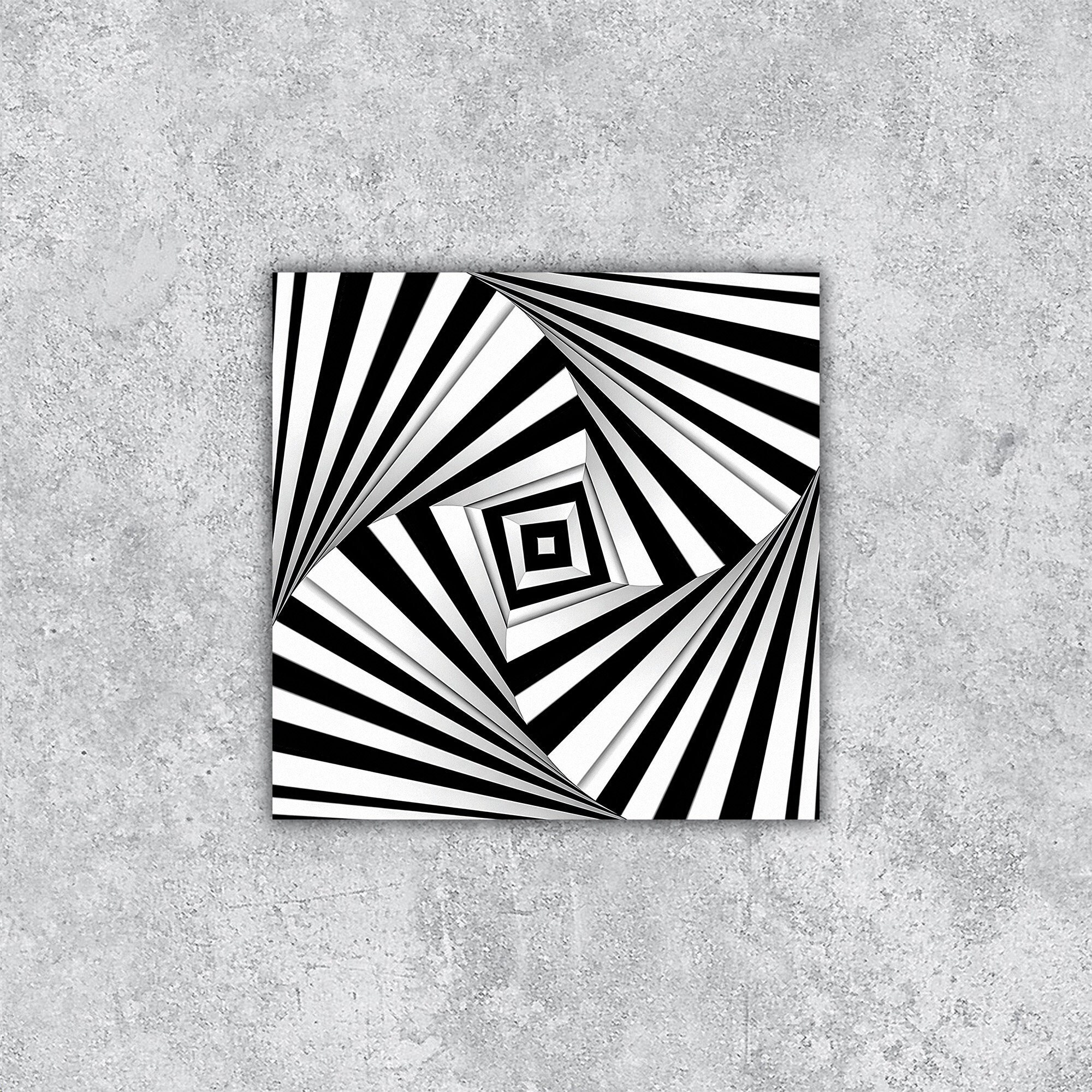 TALKING ABOUT THE ABSTRACTION　PRINT JK Optical Illusion Art Print: Hypnotic Black and White