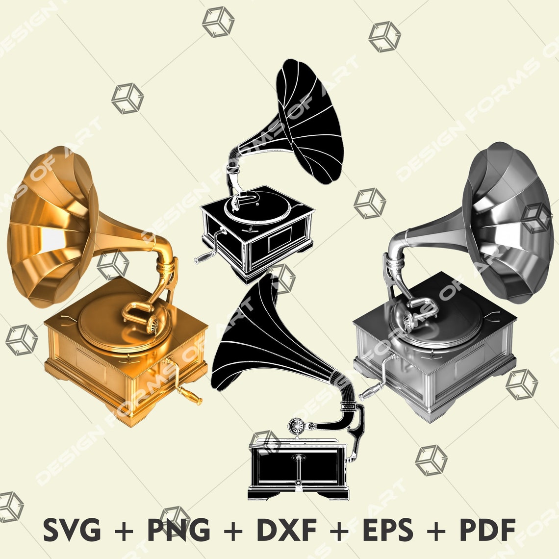 Antique Gramophone SVG: Retro Phonograph Clipart (digital Files) - Etsy