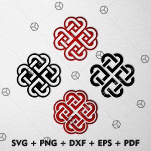 Heart Clover Knot Bundle Svg, Heart Outline Svg, Heart Cut Files, Heart Clipart, Heart Svg, Solid Heart Svg, Png, Dxf, Eps, Pdf, Valentine,