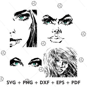 メイクアップ顔イラスト、女性の顔 SVG、目 eps、唇 svg、女性の メイクアップ顔イラスト、女性の顔 SVG、目 eps、唇 svg、女性の