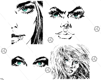 Woman Face Vector Art: Elegant Female Portrait SVG Bundle (Digital Download)