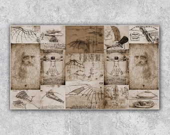 Impresión de los inventos de Da Vinci: Póster de la máquina voladora (descarga digital)