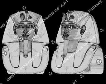 Tutankhamun Sculpture SVG Bundle: King Tut, Pharaoh, Ancient Egypt (Digital Files)