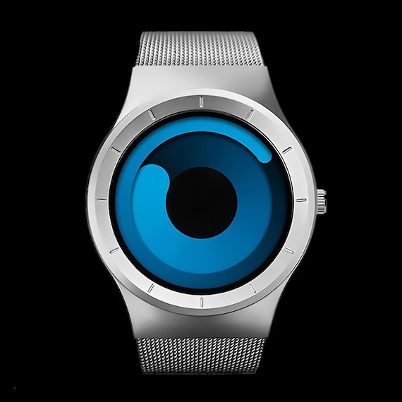 Minimalist Northern Lights Watch | Japan Quartz, Stainless Steel Mesh