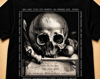 Vintage Memento Mori Skull Shirt, Gothic Dark Academia Graphic Tee