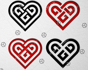 Heart Knot Bundle Svg, Heart Outline Svg, Heart Cut Files, Heart Clipart, Heart Svg, Love, Solid Heart Svg, Png, Dxf, Eps, Pdf, Valentine,