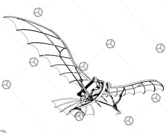 Da Vinci Flying Machine SVG: Renaissance Invention Vector (Digital Files)