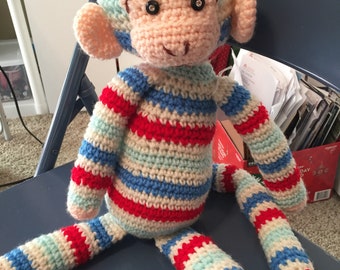 monkey, bear or giraffe, monkey bear or giraffe stuffed animal, crochet monkey bear or giraffe