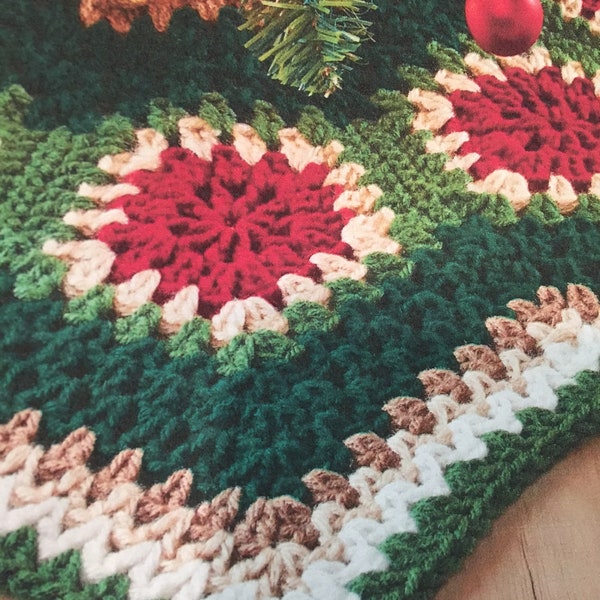 vintage granny tree skirt, vintage granny skirt, vintage crochet granny skirt, vintage 1970s granny christmas tree skirt, like my grandmas