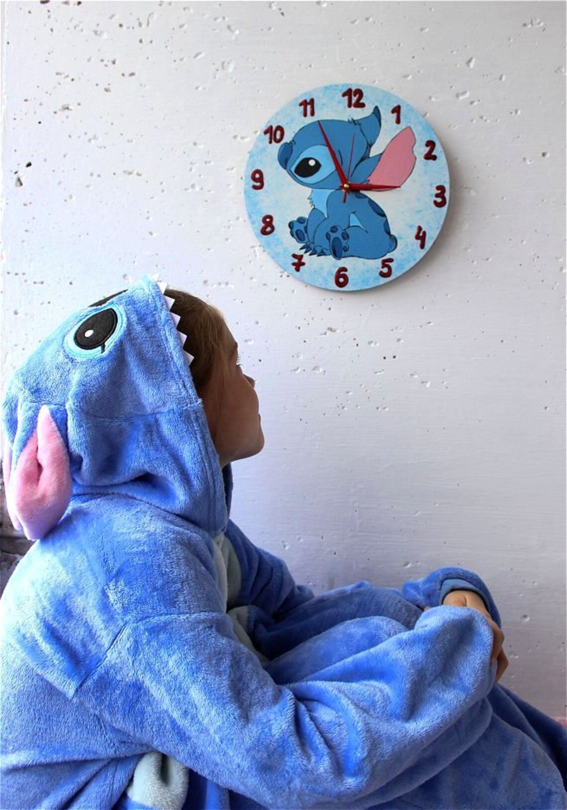 Stitch wall clock Baby lilo and stitch nursery hand painted Etsy